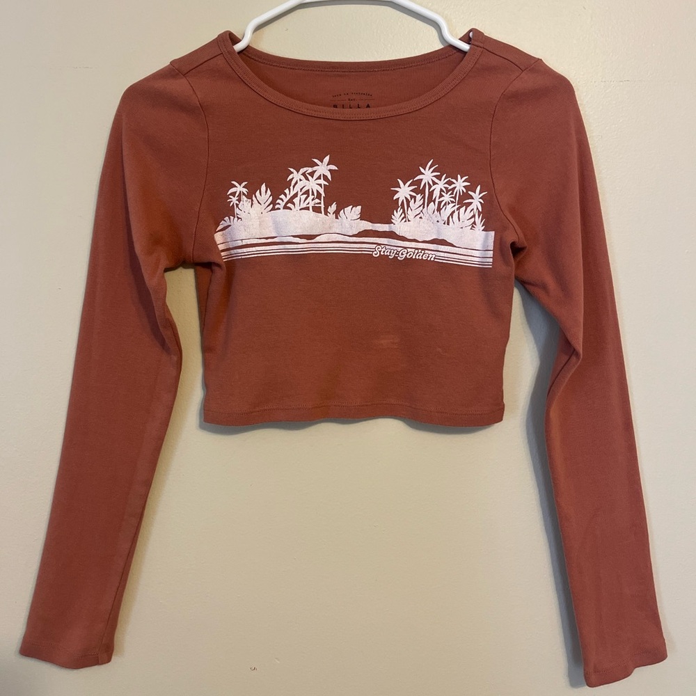 Billabong Rust Long Sleeve Crop Top